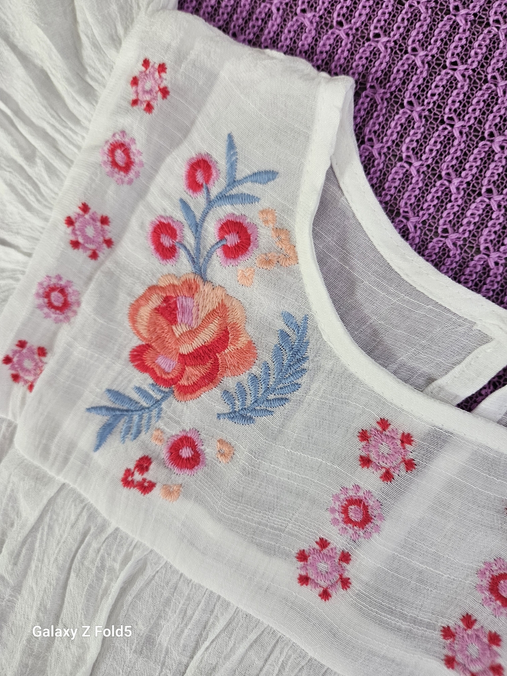 mine White Embroidered Flutter-Sleeve Mini Dress - Picture 3 of 10